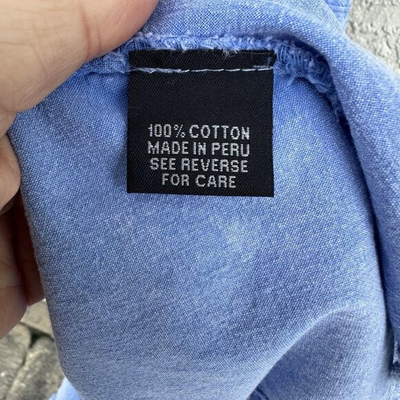 VTG Giocam Blue Embroidered Floral Midi Dress Frayed Hem Ruching V Neck Med - Picture 8 of 9